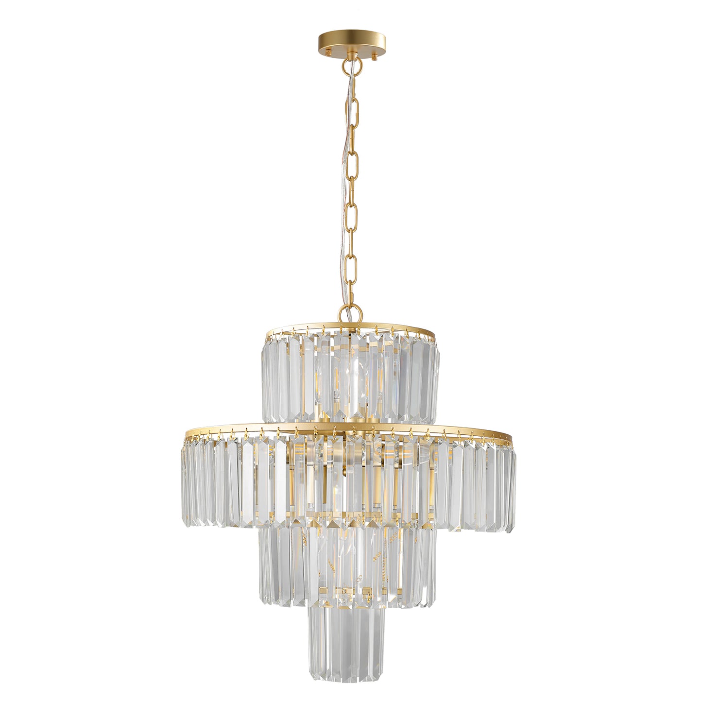 Elegant 20-Inch Crystal Chandelier - Gold 4-Tier Pendant Light