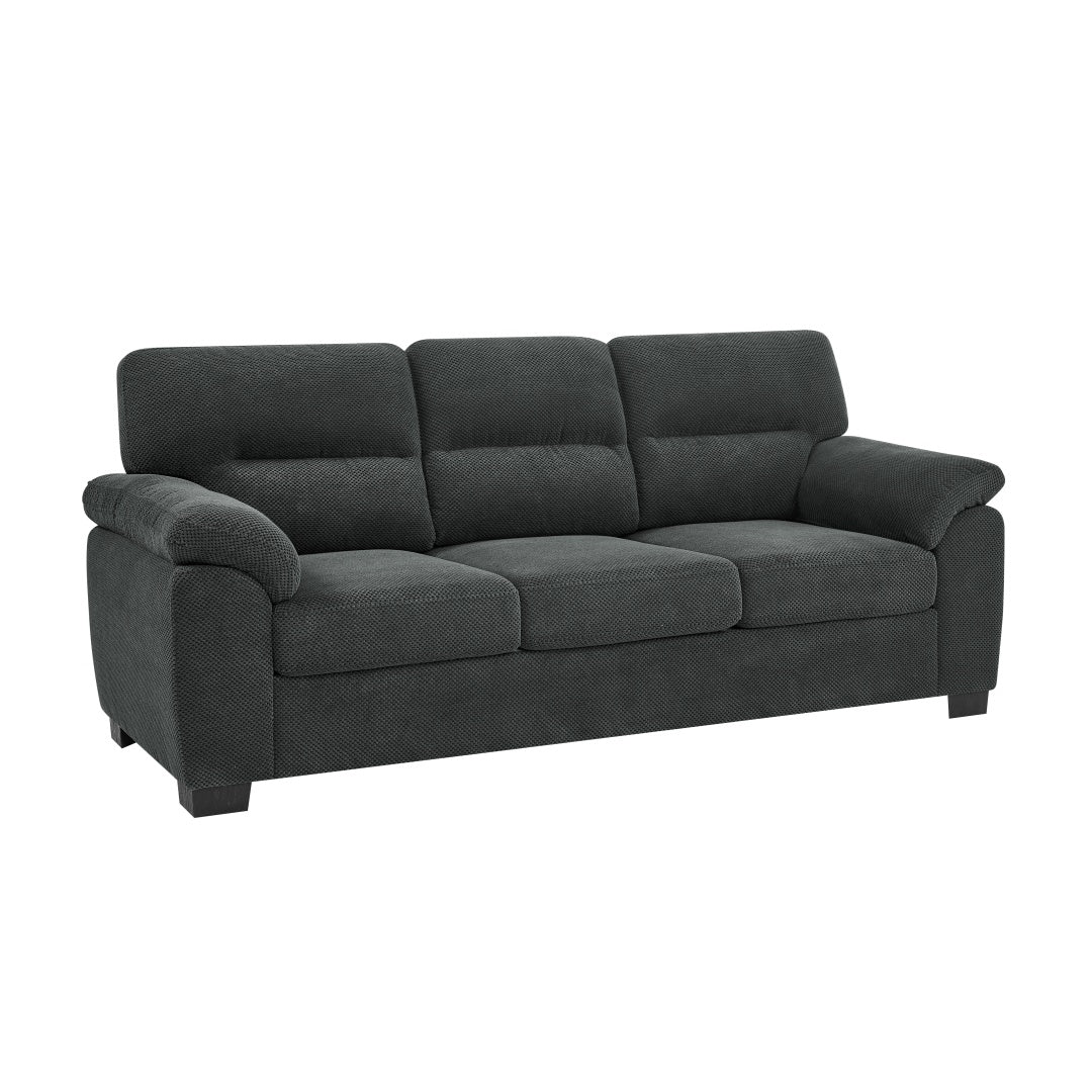 Modern Dark Gray 3-Seater Sofa - Comfortable Upholstered Couch