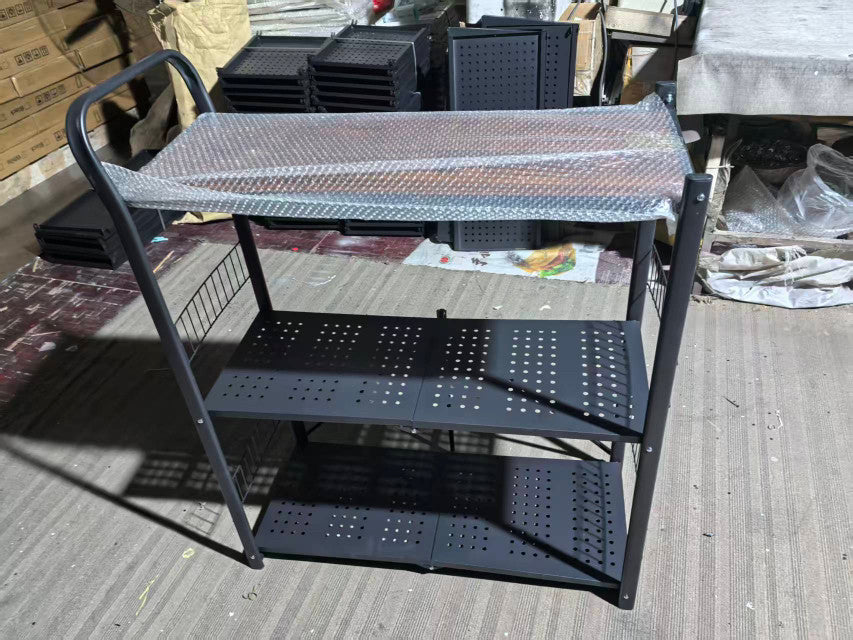 Multi-Purpose Metal Wall Shelf for Living Room & Bedroom Storage - 3 Tiers