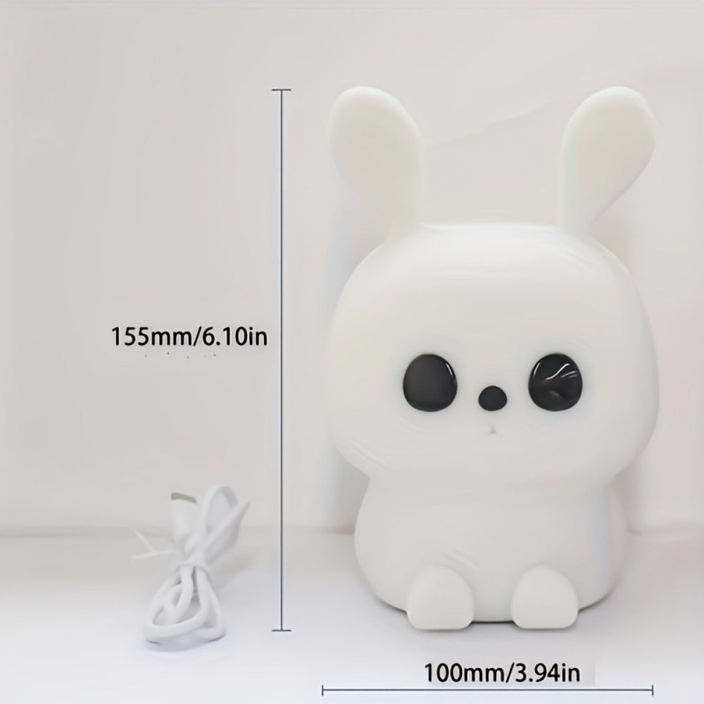 Cute Rainbow LED Night Light Silicone Touch Control USB Rechargeable Kids Gift