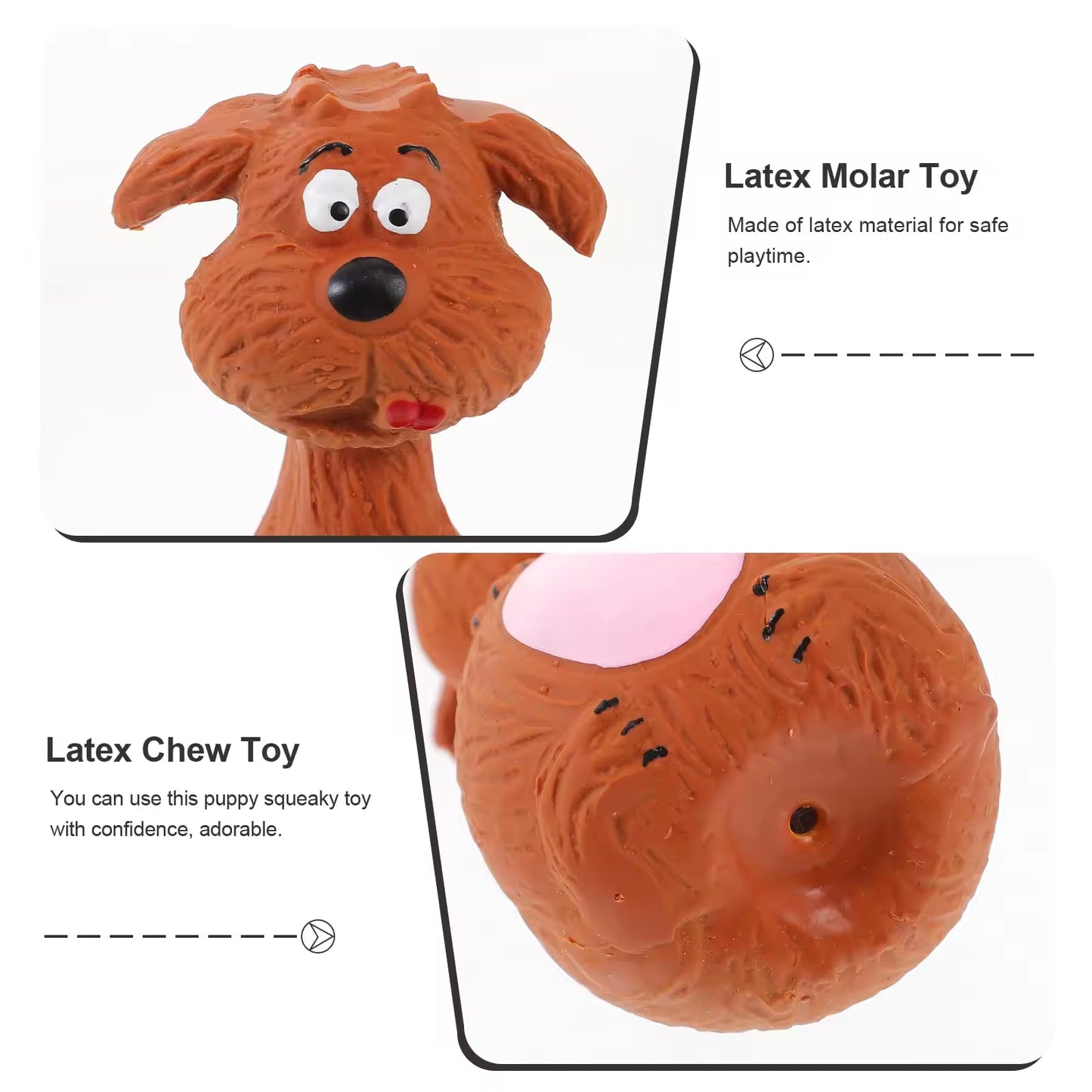 Dog Chew Toys Set - Latex Animal Shapes with Squeaky Sound for Dental & Teething Relief