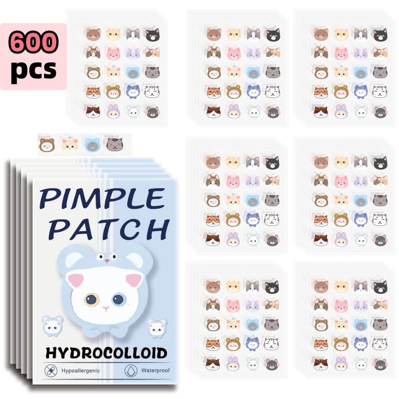 Cute Cat Acne Patches - Breathable & Invisible Spot Treatment - 600pcs
