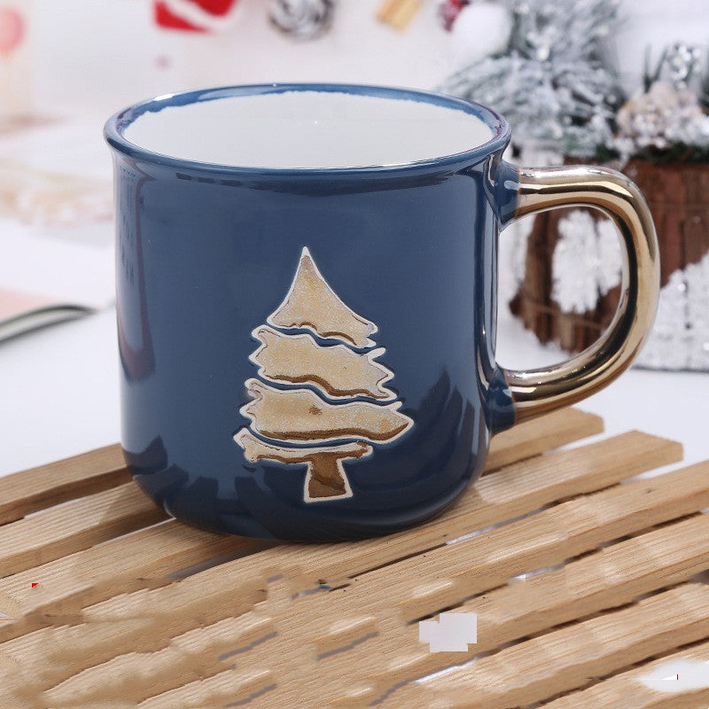 Christmas Cartoon Snowman Santa Ceramic Mug - Holiday Gift Drinkware