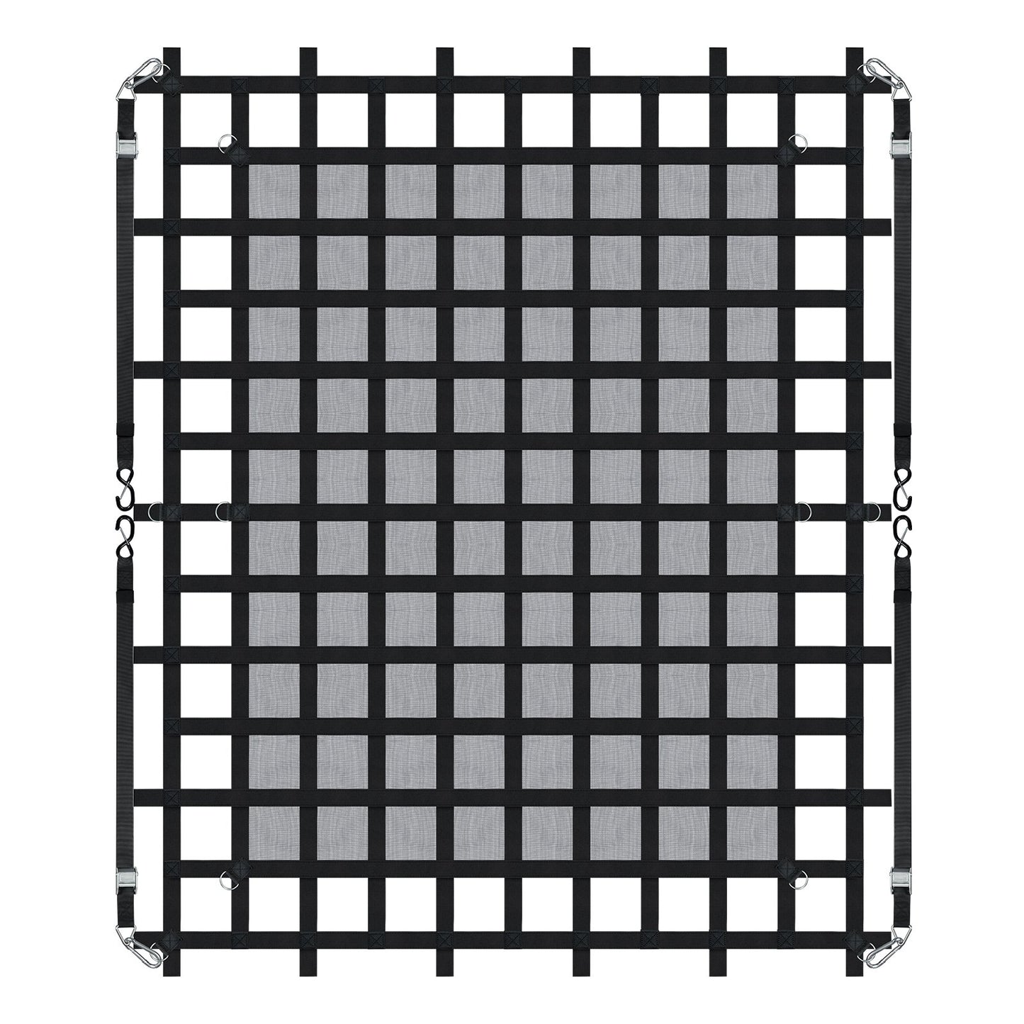 Heavy Duty Cargo Net 96x81 Inches with Adjustable Buckles & S-Hooks - Weatherproof Load Capacity 1500 lbs