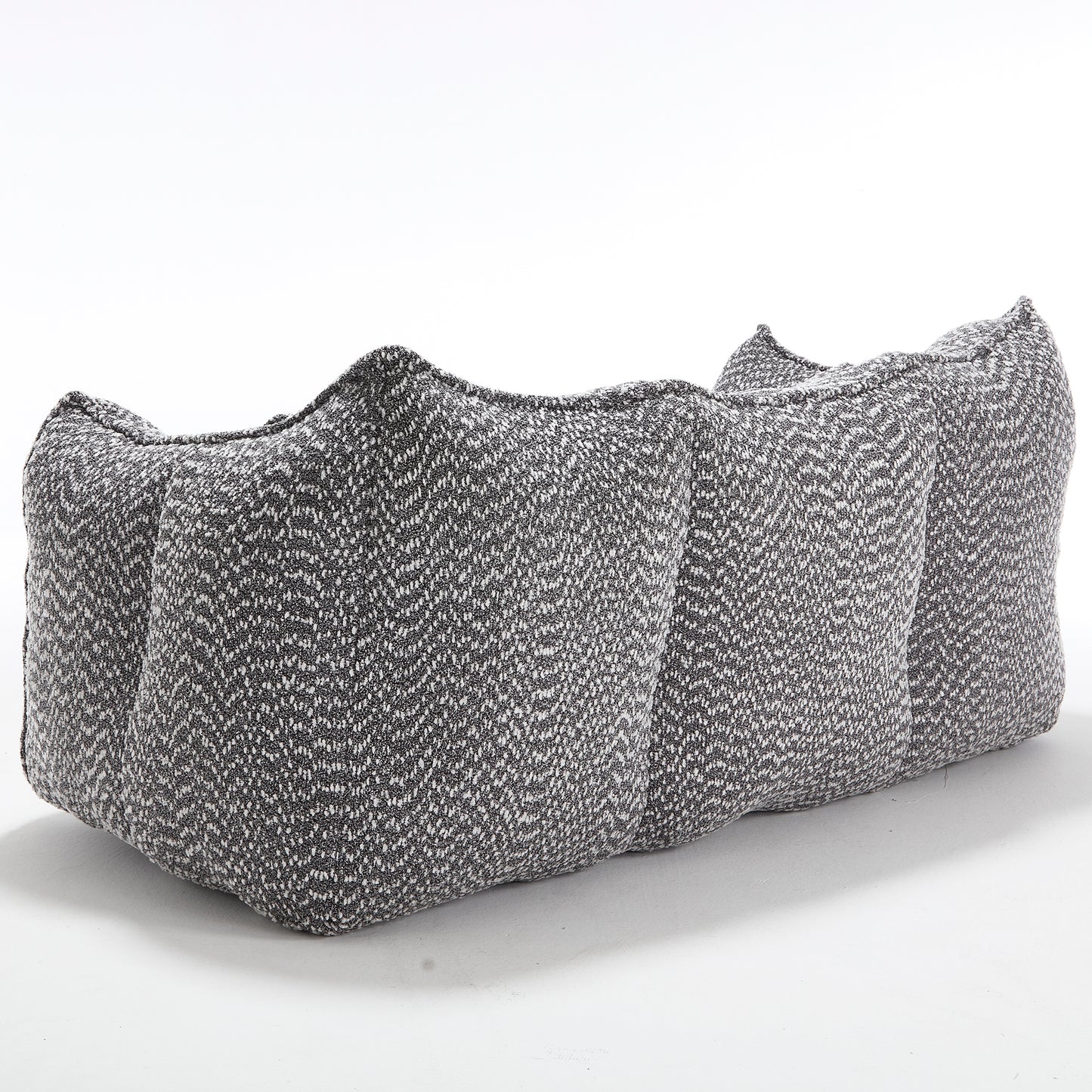 Soft Grey Beanbag Chair with Foam Core - Comfortable Recliner for 2