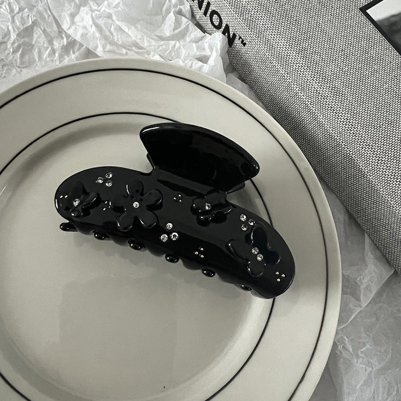 Acetate Hair Clip - Women's Rhinestone Hairpin