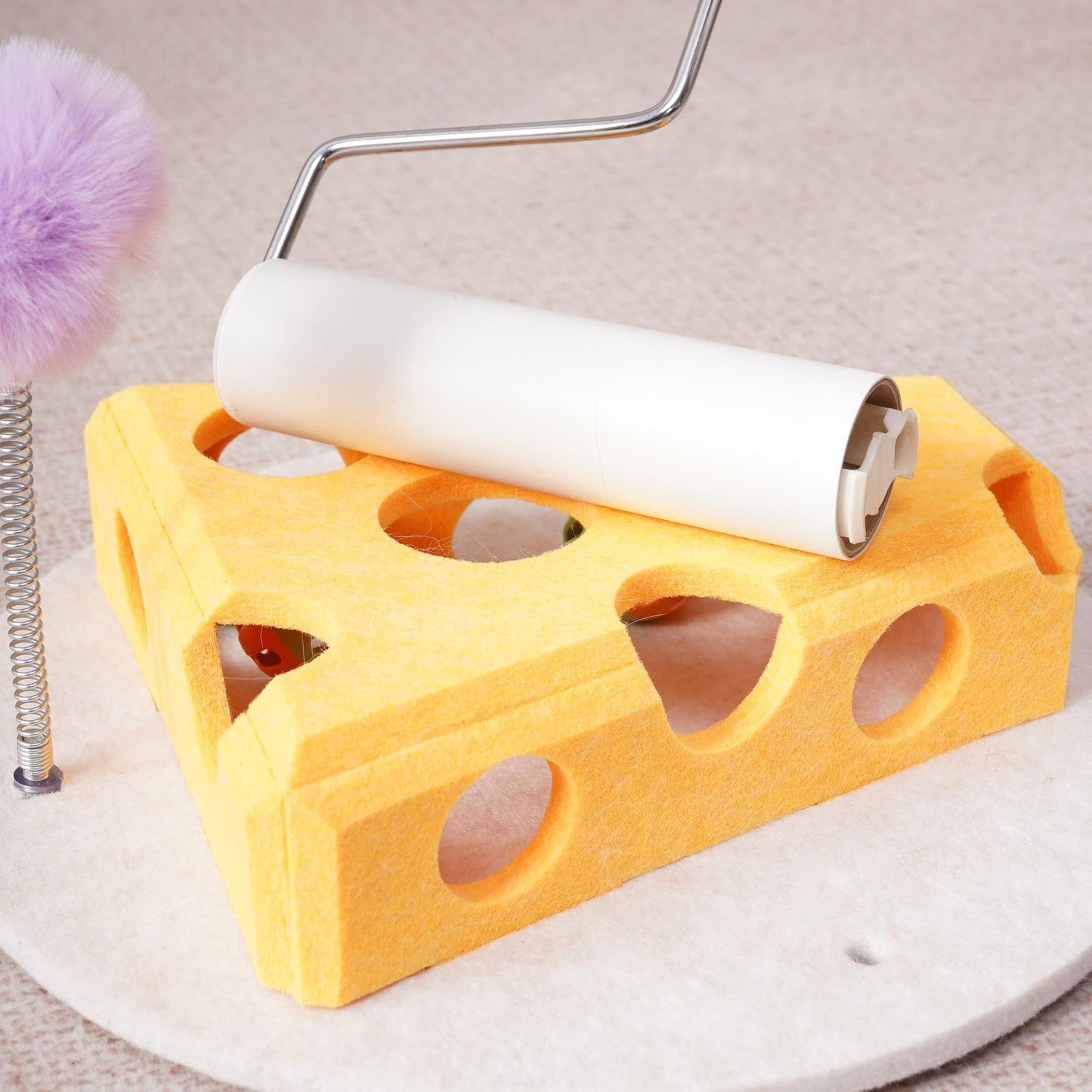 Cat Puzzle Toy with Balls and Spring Teaser | Interactive Indoor Cat Toy with Suction Cup Base