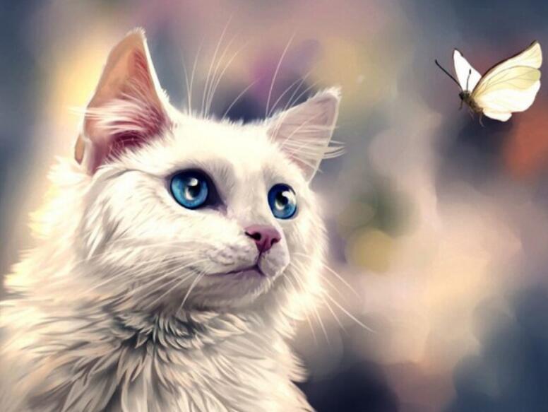 Diamond Painting Cross Stitch Kit for Home Decor - Butterfly Animal Design