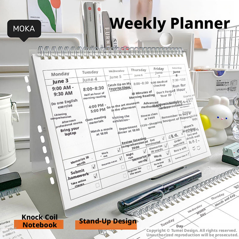 B5 Weekly Planner Notebook - 60 Sheets for Organizing & Scheduling