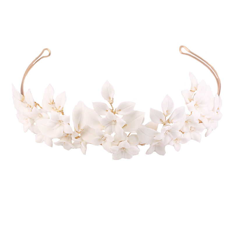 White Ceramic Flower Hair Clip