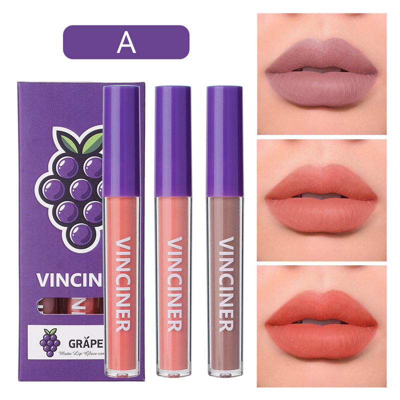 Fruit Lip Gloss Set Matte Finish Moisturizing Waterproof Lip Lacquer