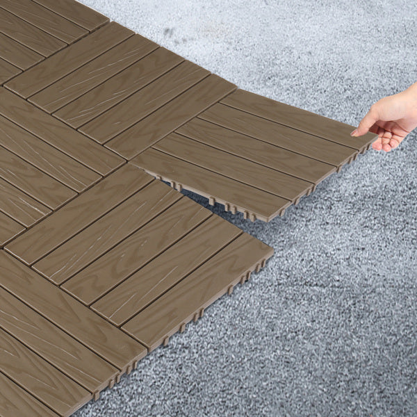 Plastic Interlocking Deck Tiles - 27 Pack, Waterproof Flooring for Patio, Porch & Poolside