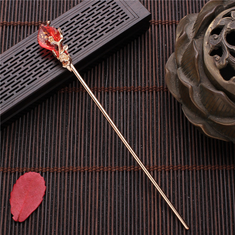 Antique Mulan Hairpin with Tassel for Women - Retro Hanfu Hair Accessory