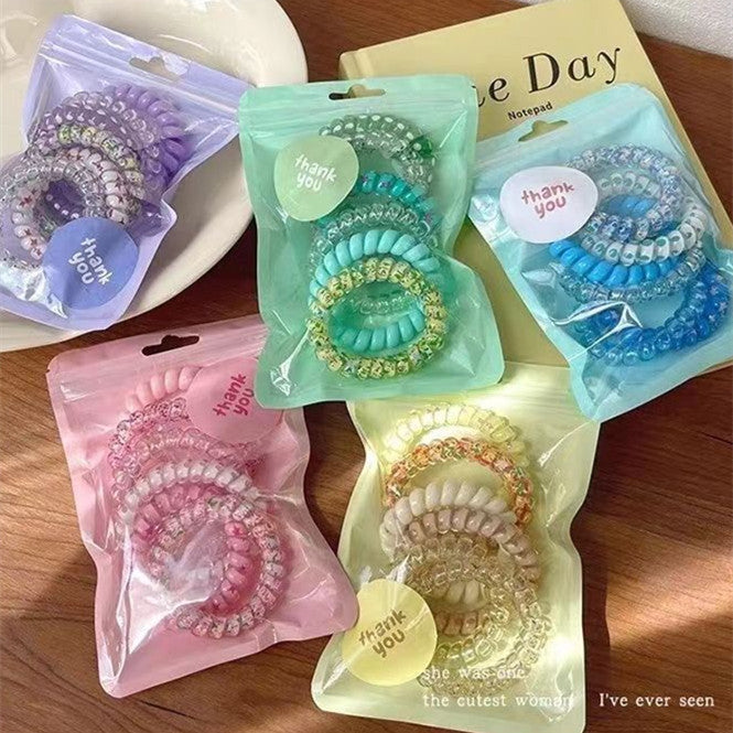 Colorful Elastic Hair Rope Headbands for Girls - Pack of 6