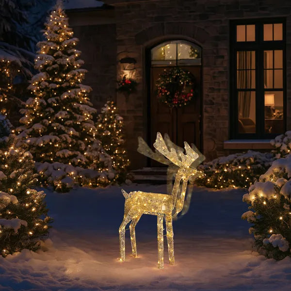 3.6FT Motorized Christmas Reindeer with LED Lights for Indoor & Outdoor Decor