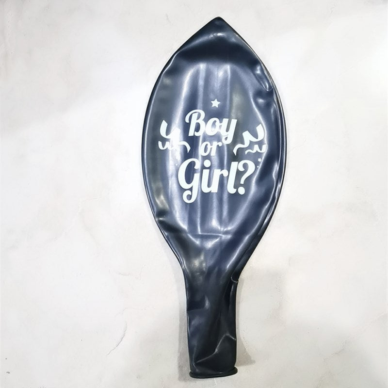 Black Latex Gender Reveal Balloon - Round Party Decoration Set