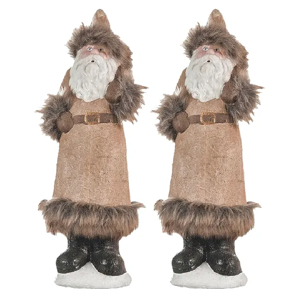 Christmas Gnome Decorations - Rustic Ceramic Holiday Ornaments