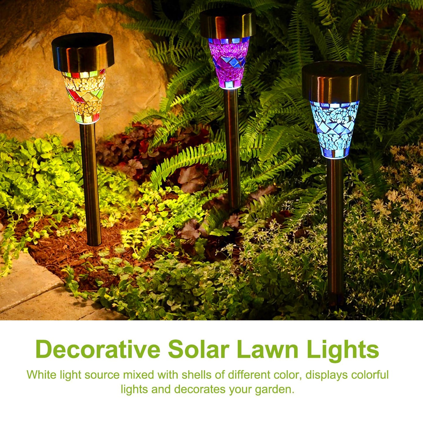 6-Pack Solar Pathway Lights Waterproof Garden Driveway Walkway Decor
