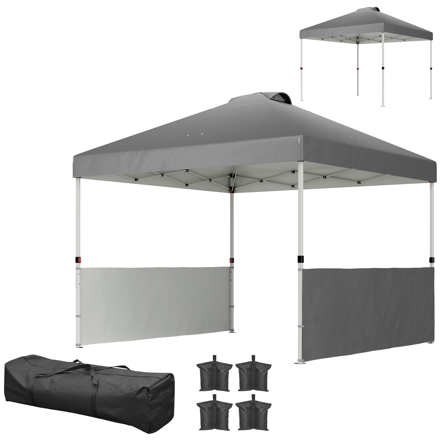 10x10 Pop Up Canopy Tent with UV50+ Sun Protection - Dark Gray