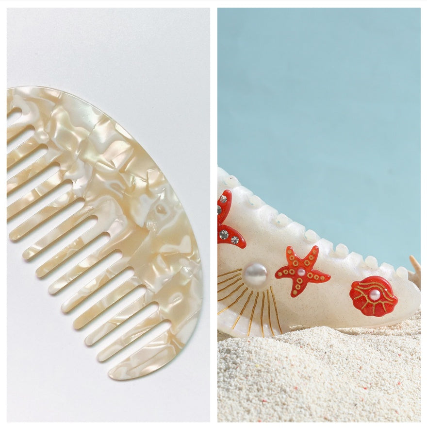 Acrylic Starfish Shell Hair Barrette