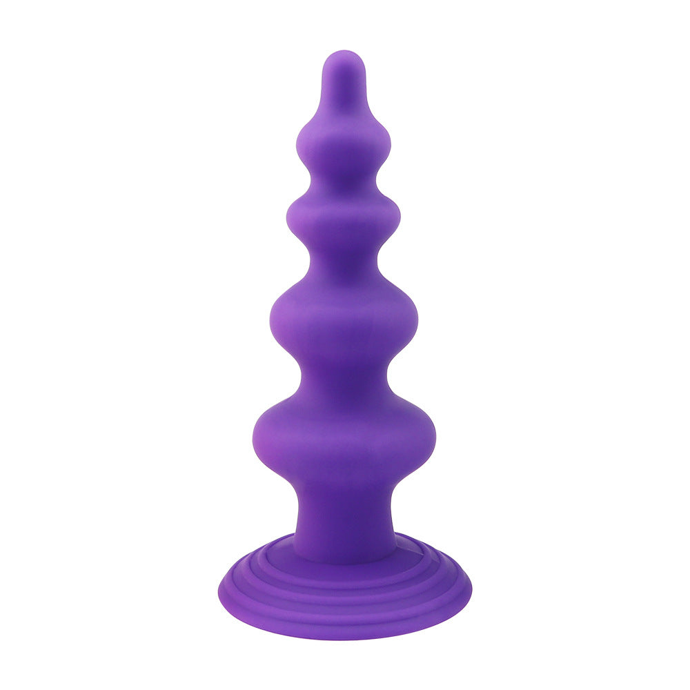 Silicone Butt Plug for Female Pleasure - Purple, Adjustable Size