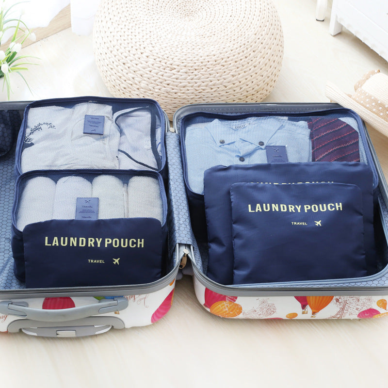 Six-Piece Travel Storage Bags Set - Organize Luggage & Clothing