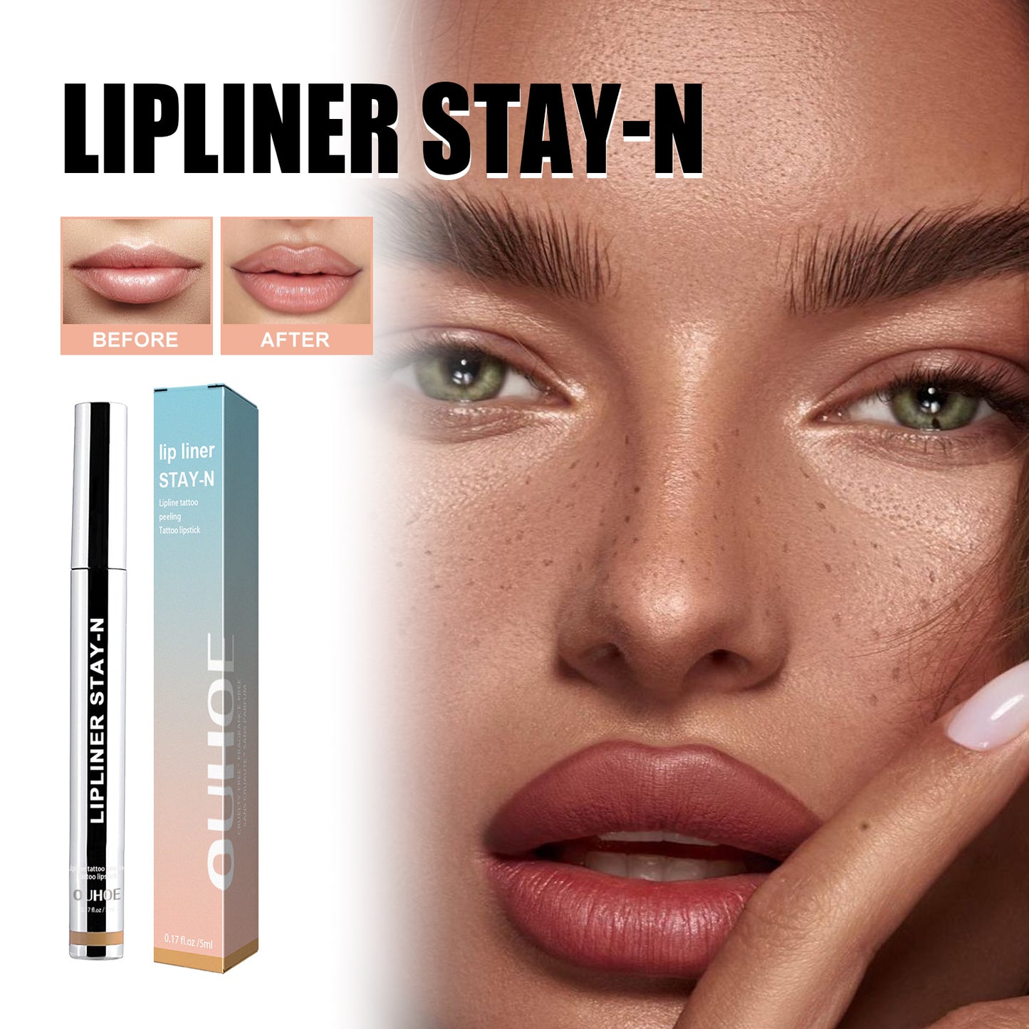 Peel-Off Lip Liner Light Brown - 5ml Lip Makeup Pencil