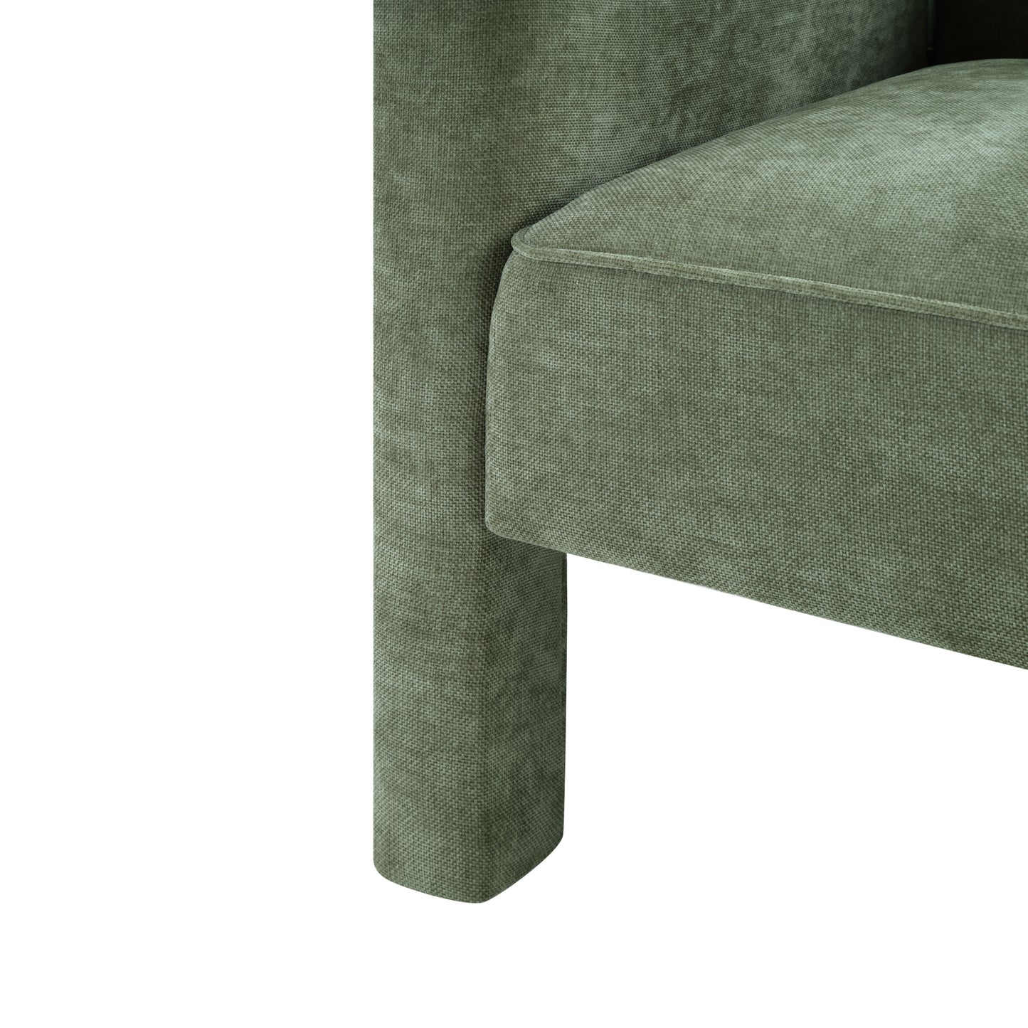 Modern Green Barrel Accent Chair - Upholstered Armchair for Living Room & Bedroom