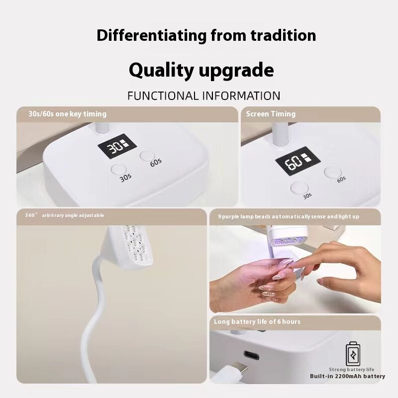 Desktop Nail Dryer Lamp with Quick-Drying Induction and Energy Storage
