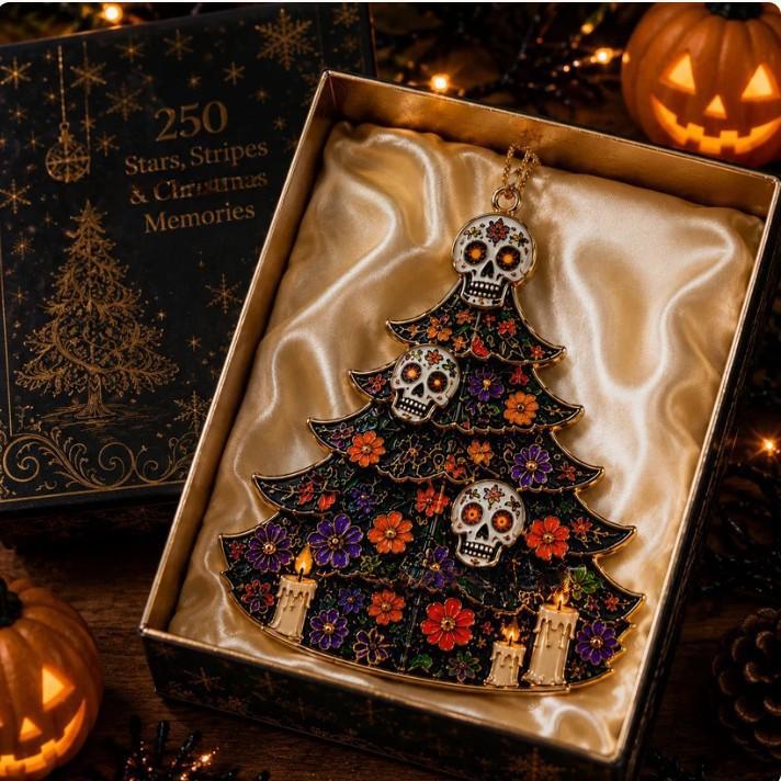 Halloween Christmas Tree Acrylic Decorations Set - Festive Holiday Ornaments