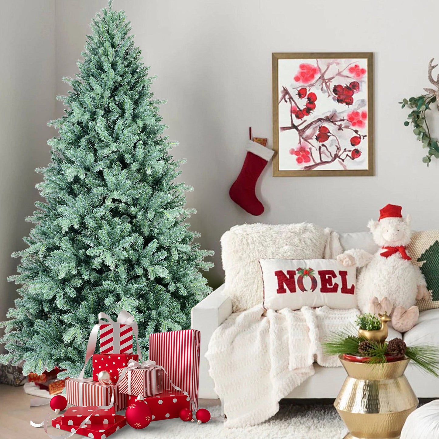 Blue PE/PVC Hybrid Christmas Tree - Multiple Heights Available