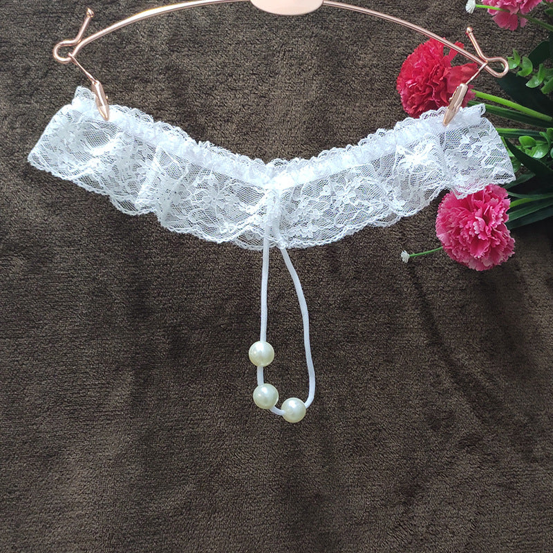 Women's Lace Panties with Bead Massage Beads - Comfortable Underwear