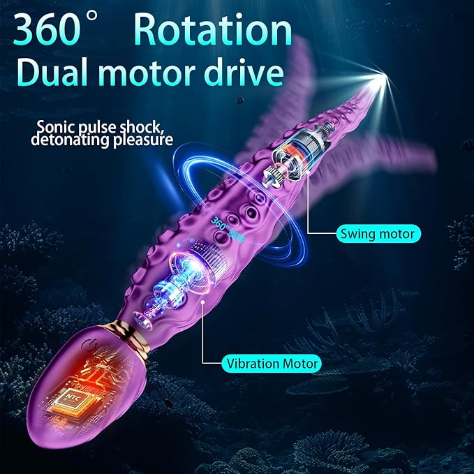 Monster Tentacle Vibrator - 9 Vibration Modes, Purple