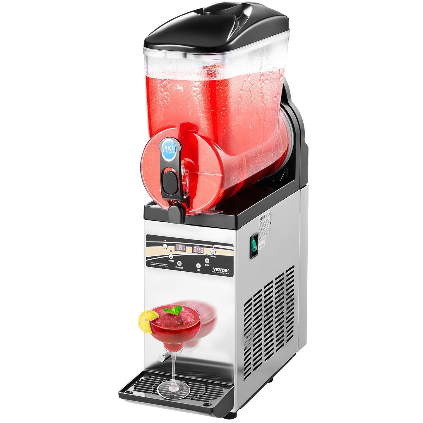 15L Commercial Slushy Machine for Frozen Drinks Margaritas & Smoothies
