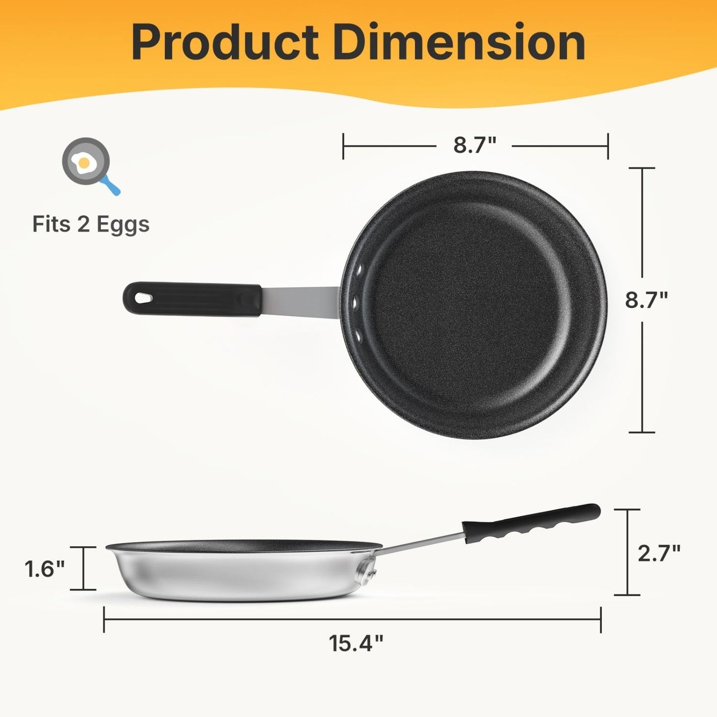Ceramic Nonstick Frying Pan - Oven & Dishwasher Safe Skillet