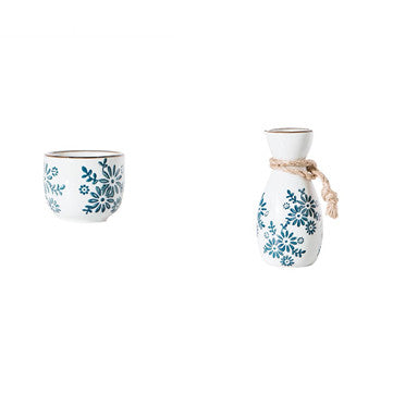 Chinese Style Ceramic Wine & Hip Flask Set - Retro Home Barware