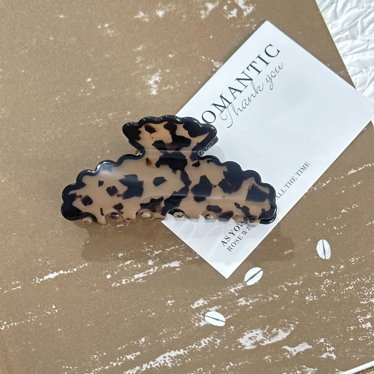 Acrylic Claw Clip with Spotted Pattern – Handmade Hair Accessory