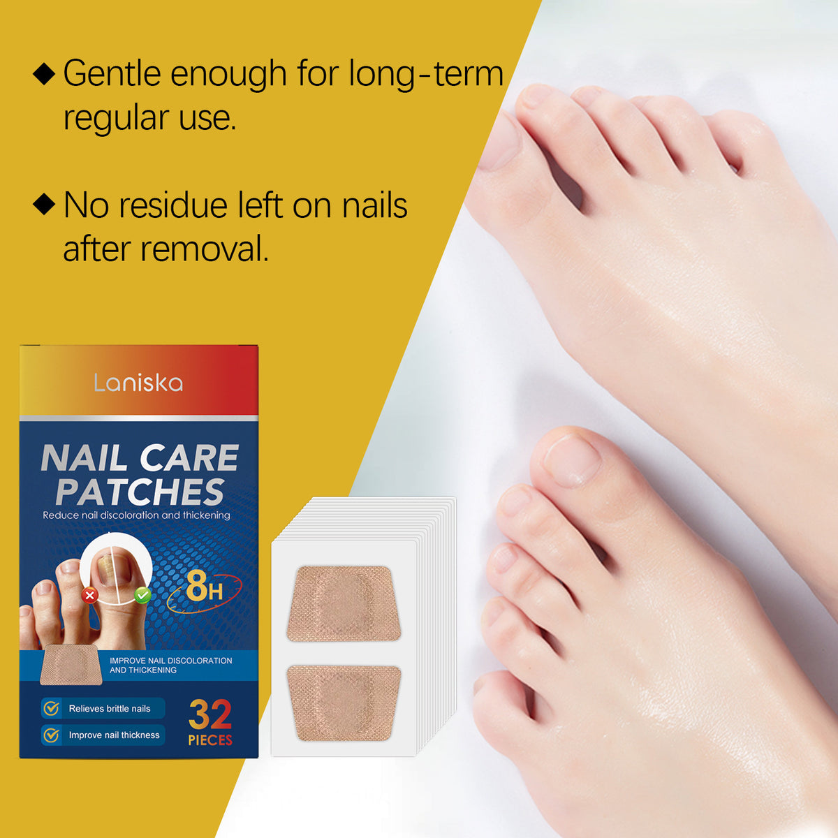 Nail Care Patches with Panthenol & Biotin - 32 Pieces