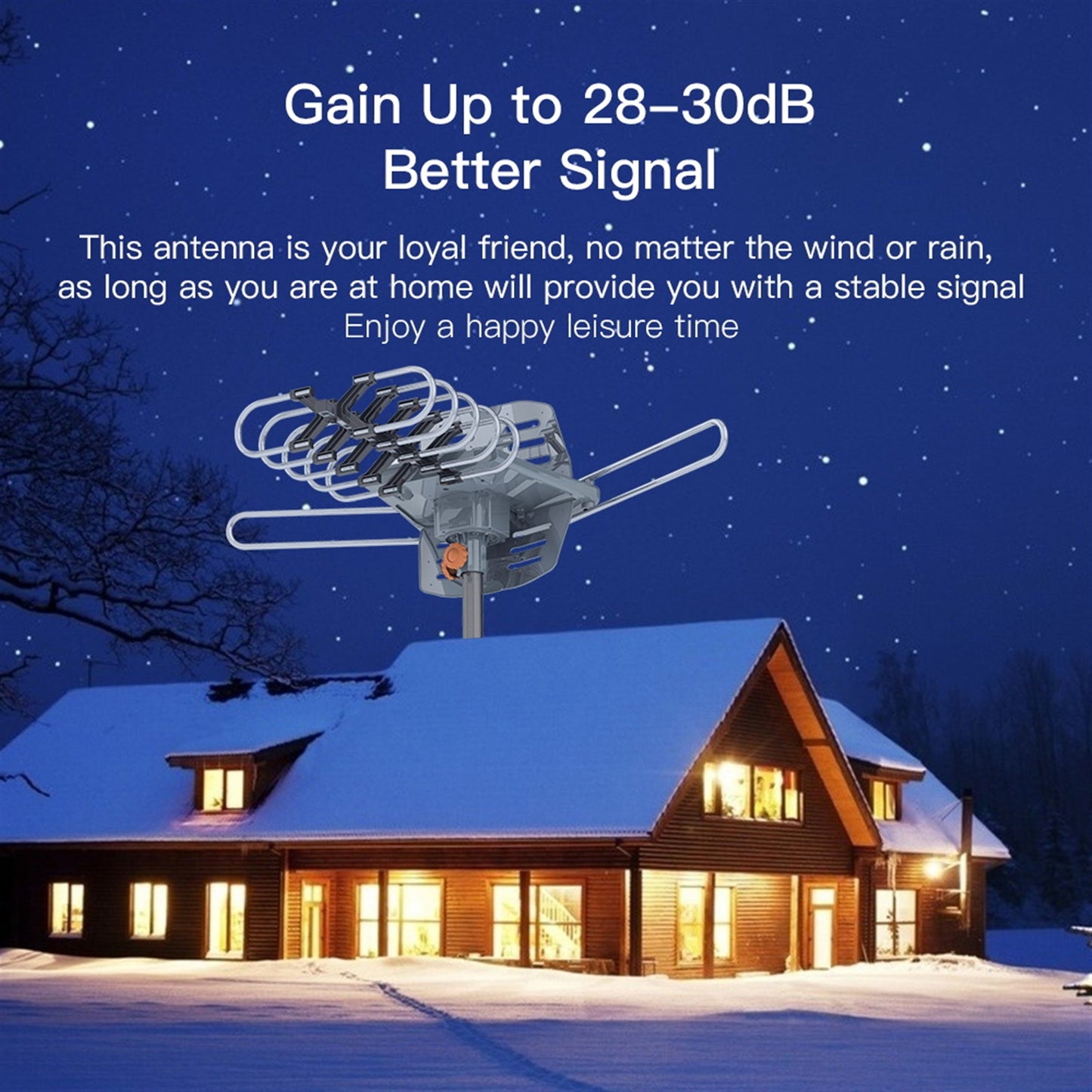 Outdoor Antenna 360° Rotation No Bracket UV Dual-Band Signal Receiver