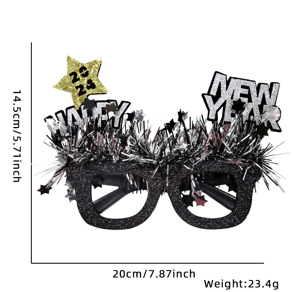 Funny New Year Party Glasses Photo Props - Holiday & Celebration Accessories