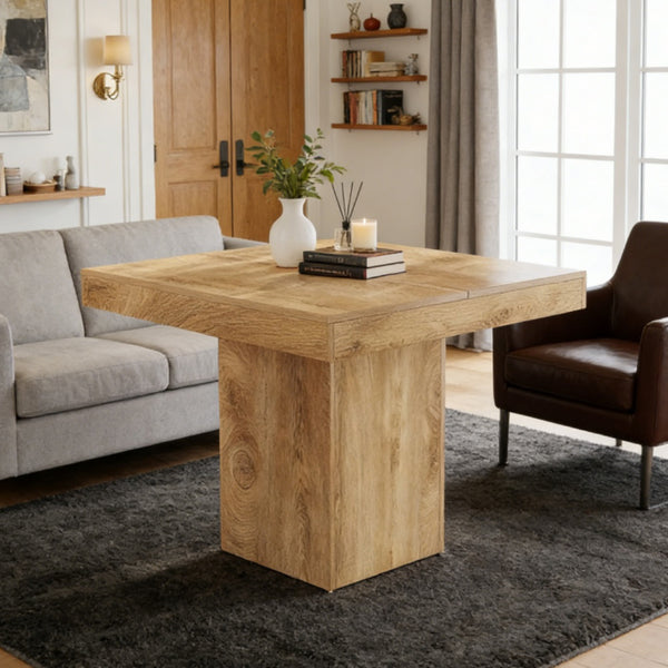 Square Dining Table - Natural Wood Finish, 39" x 39"