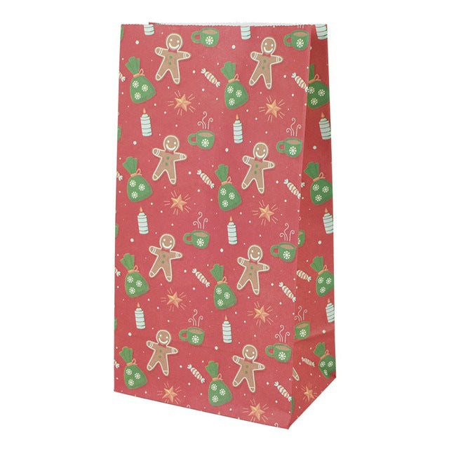 Christmas Printed Kraft Paper Candy & Biscuit Bags - Holiday Party Supplies
