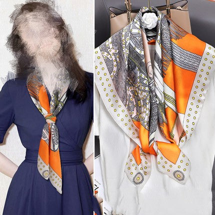 Women's Geometric Square Scarf - Large Polyester Fashion Accessory