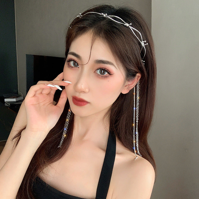 Fashionable Tassel Headband - High-End Women's Hair Accessory in Plaid XN-184-A