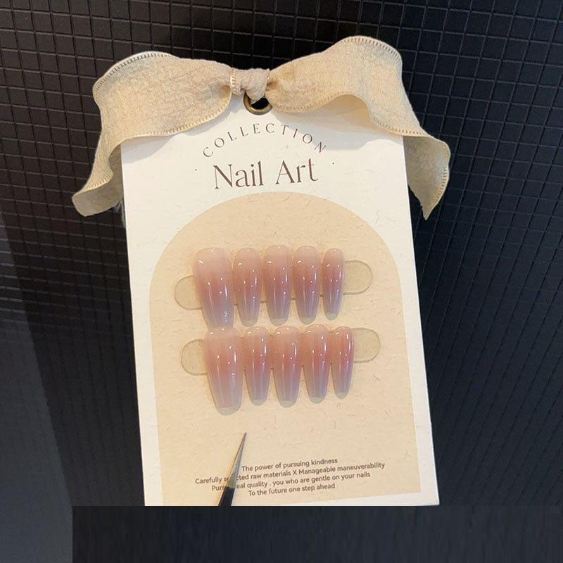 Removable Nail Tips Set for Nail Art - Blush Gradient Nude, Multiple Sizes