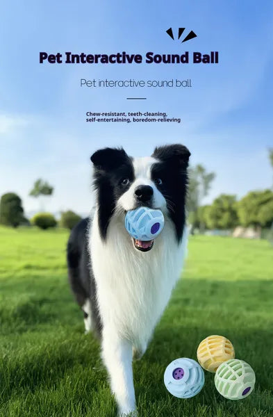 Interactive Sound Ball for Pets - Plush Squeaky Dog and Cat Toys