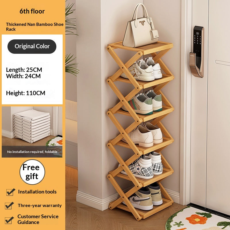 Foldable Shoe Rack for Entryway Space Saving No Assembly Needed