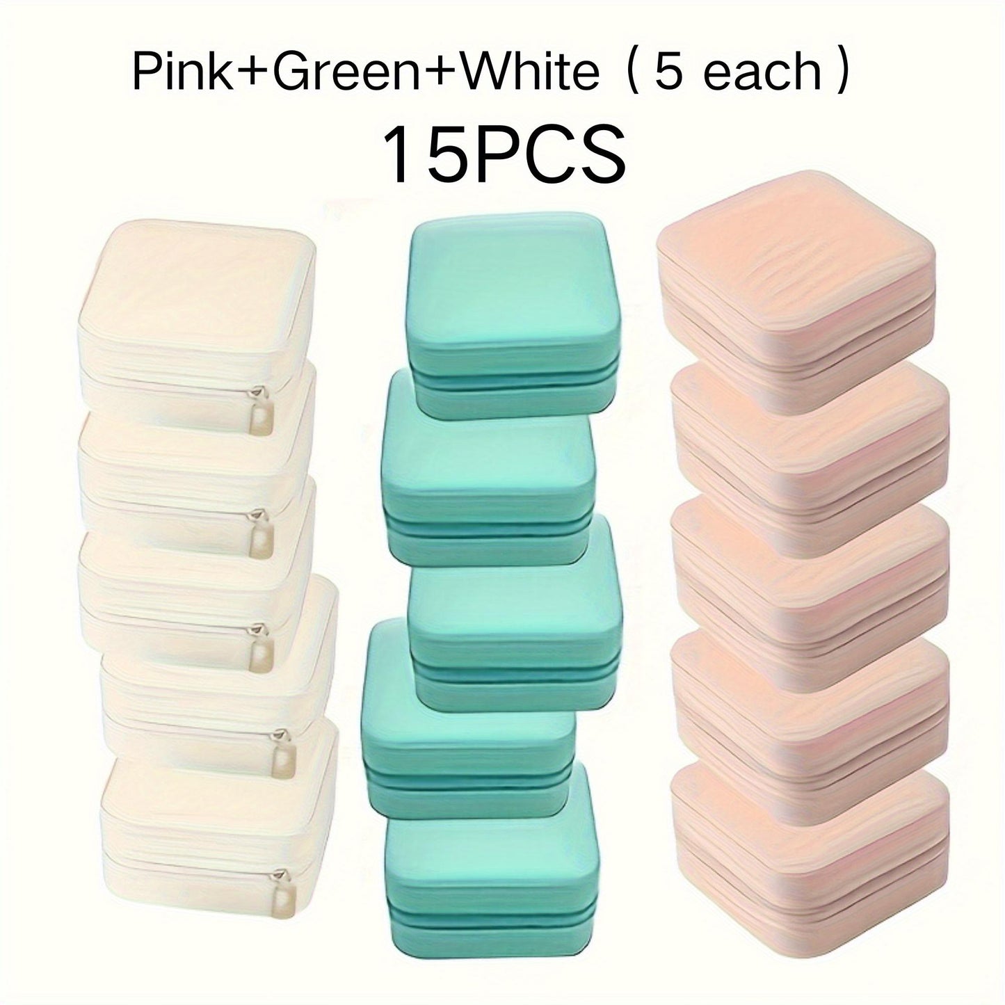 15-Piece Set High-Quality Mini Portable PU Leather Travel Jewelry Box