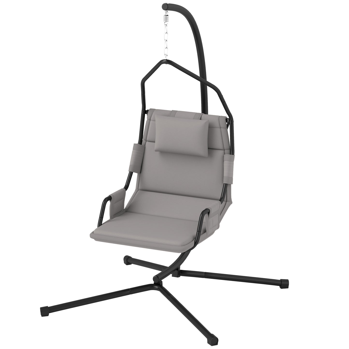 Hammock Chair with Stand and Cushion - Gray Hanging Swing Chair