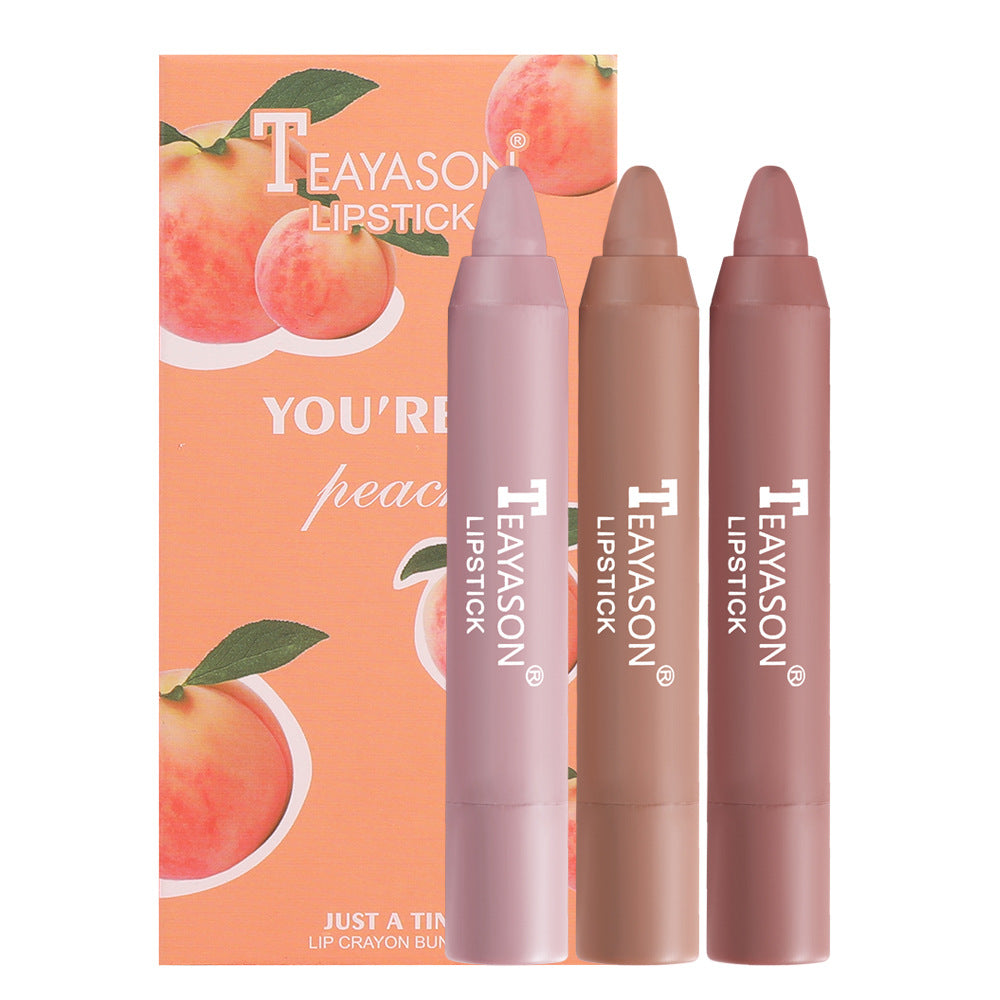 Makeup Lipstick Set 3-Pack - Small Slim Crayons for Lip Color